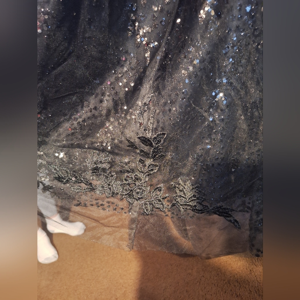 Jules & Cleo Black Sequin A-Line Evening Gown - Picture 6 of 11